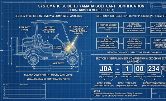 Where to find the serial number on a Yamaha golf cart