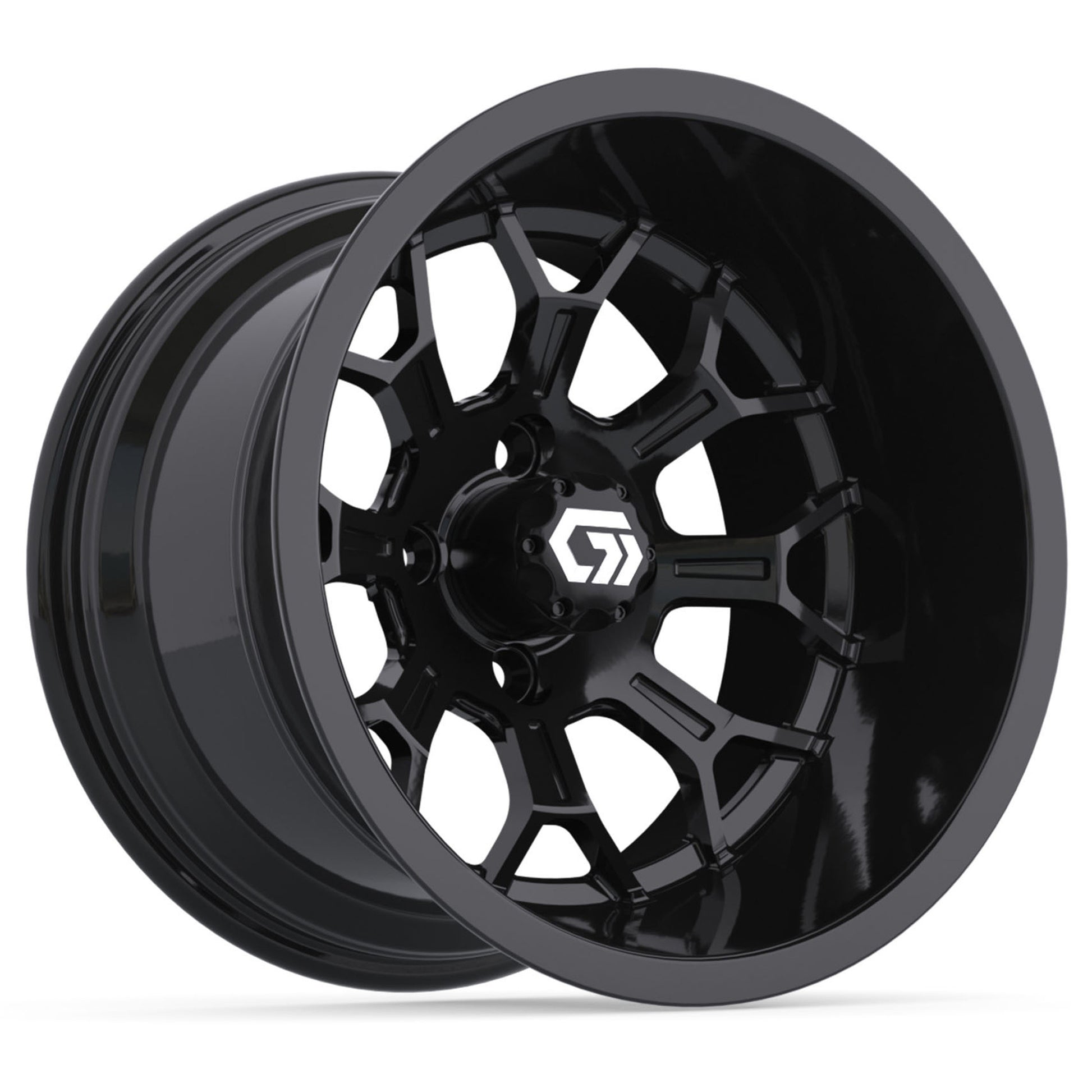Assault Ultra-Wide 14 inch GTW golf cart wheel - Glossy Black