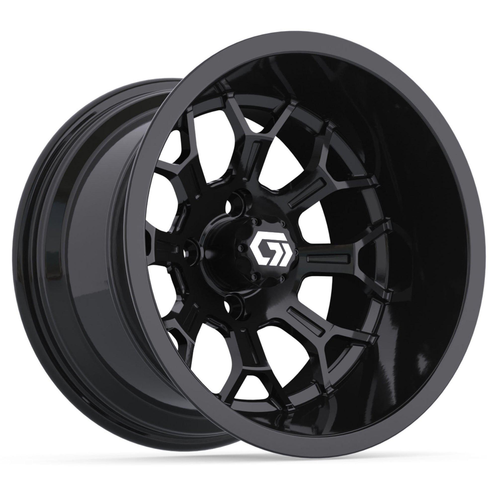 Assault Ultra-Wide 14 inch GTW golf cart wheel - Glossy Black