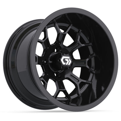 Assault Ultra-Wide 14 inch GTW golf cart wheel - Glossy Black