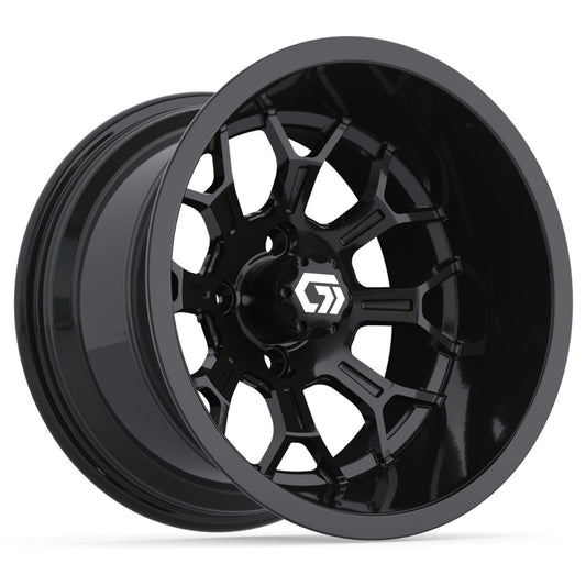 Assault Ultra-Wide 14 inch GTW golf cart wheel - Glossy Black