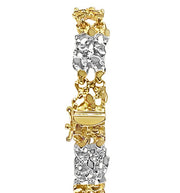 Nugget Solid White/Yellow/Rose Gold Handmade Bracelet , 11mm, 6.5-10 Inch