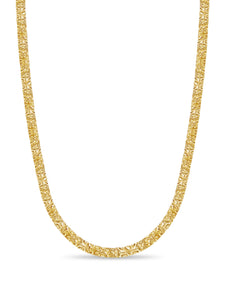 Nugget Solid White/Yellow/Rose Gold Handmade Necklace , 7mm, 16-30 Inch