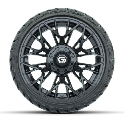 GTW Stellar Black 14 in Wheels with 205/35-R14 Maverick Low- - front view