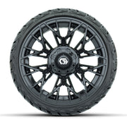 GTW Stellar Black 14 in Wheels with 205/35-R14 Maverick Low- - front view