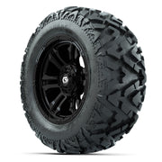 GTW Shogun Gloss Black 14 in Wheels with 25x10-14 Barrage Mu - 3/4 view