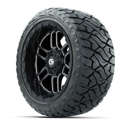 GTW Titan Black/Machined 14 in Wheels with 23x10.00-R14 Mave - 3/4 view