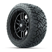 GTW Titan Black/Machined 14 in Wheels with 23x10.00-R14 Mave - 3/4 view