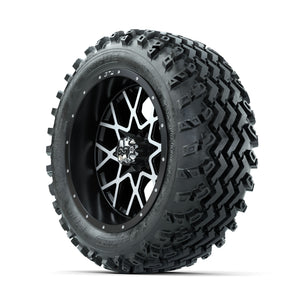 GTW Vortex Machined/Matte Black 14 in Wheels with 23x10.00-1 - 3/4 view
