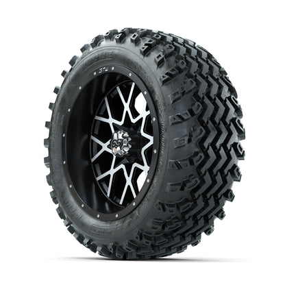 GTW Vortex Machined/Matte Black 14 in Wheels with 23x10.00-1 - 3/4 view