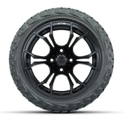 GTW Spyder Matte Black 14 in Wheels with 23x10.00-R14 Maveri - front view