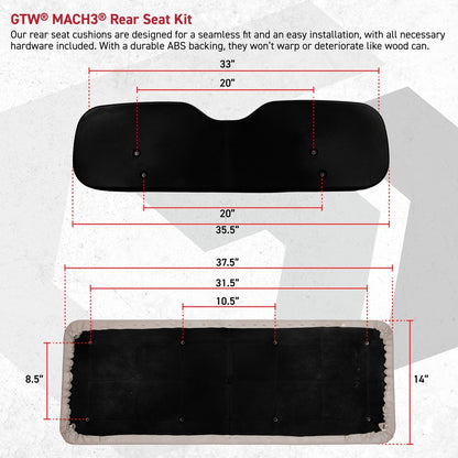 GTW® MACH3 Rear Flip Seat for EZGO RXV - Oyster