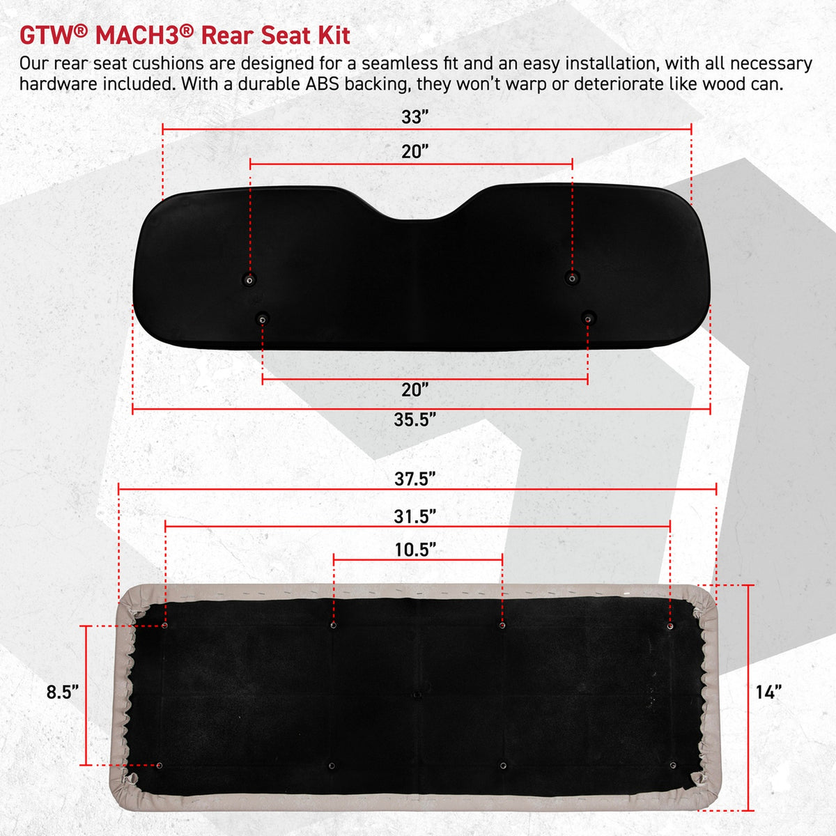 2017-Up Yamaha Drive2 - GTW Mach3 Black Rear Flip Seat