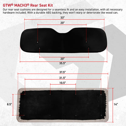 2017-Up Yamaha Drive2 - GTW Mach3 Black Rear Flip Seat