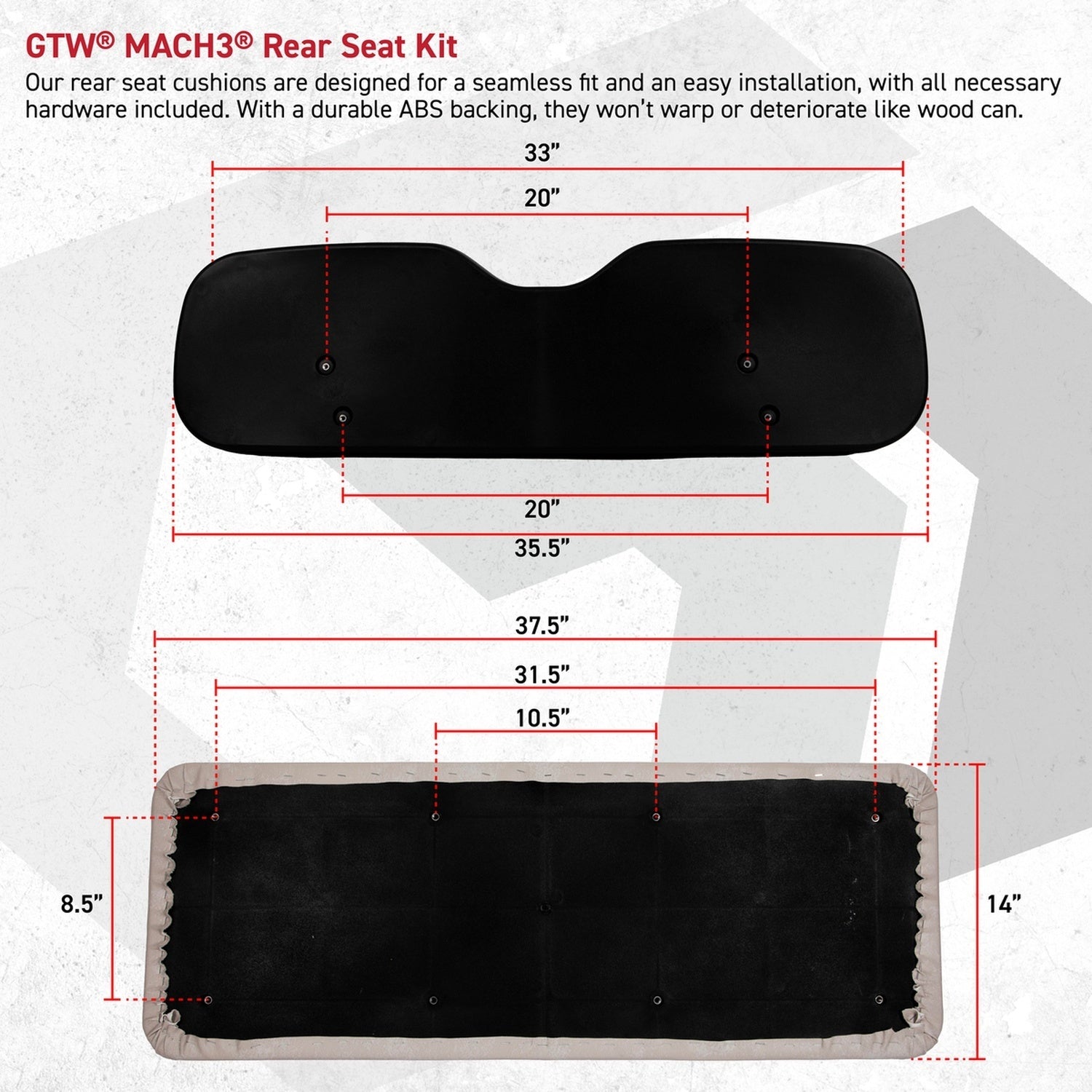 Yamaha G19-G22 - GTW Mach3 White Rear Flip Seat