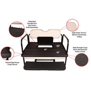 GTW MACH3 Rear Flip Seat for EZGO RXV - Stone Beige (Years 2008-Up)