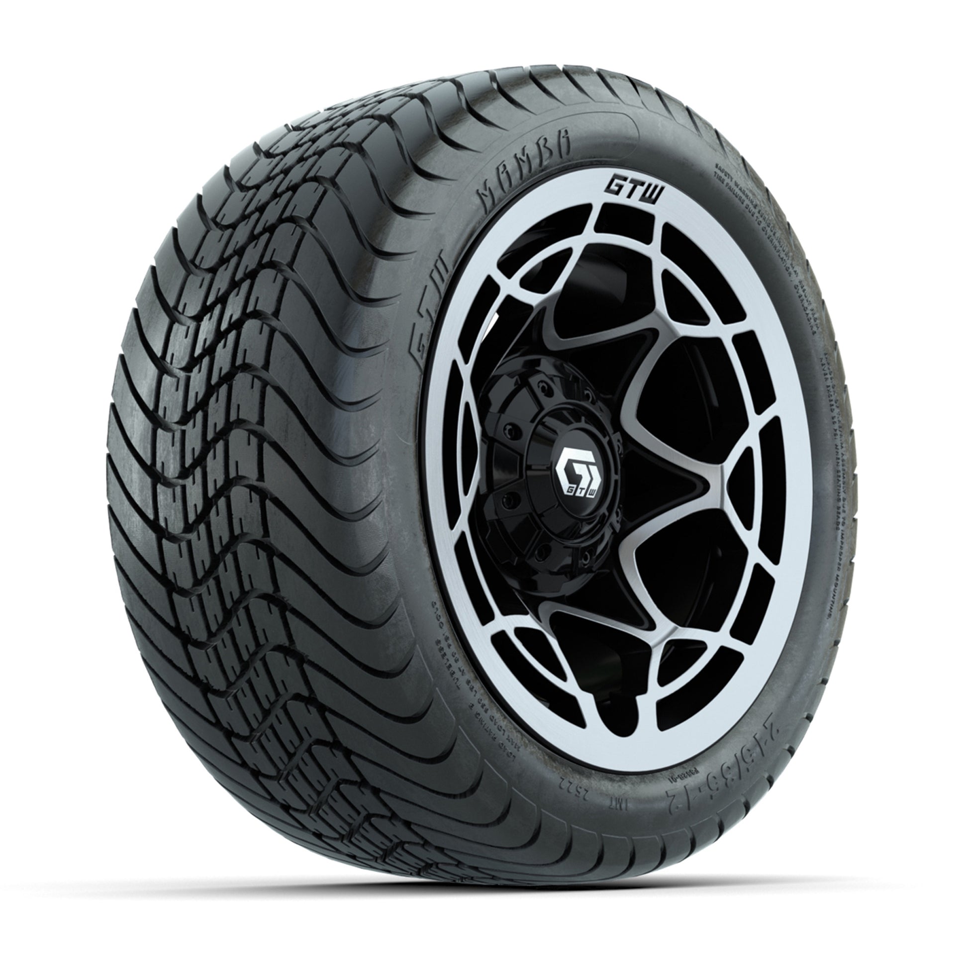 GTW® Nexus Gloss Black 12 in Wheels with 215/35-12 Mamba Street Tires – Full Set