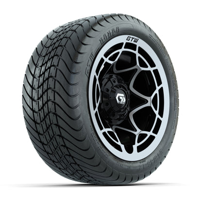 GTW® Nexus Gloss Black 12 in Wheels with 215/35-12 Mamba Street Tires – Full Set