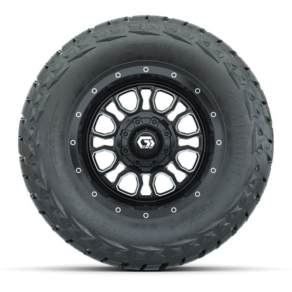 GTW Volt Black/Machined 12 in Wheels with 23x10.00-R12 Maverick All-Terrain Tires – Full Set