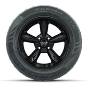 GTW® Godfather Black 14 in Wheels with 255/45-R14 Fusion GTR - front view