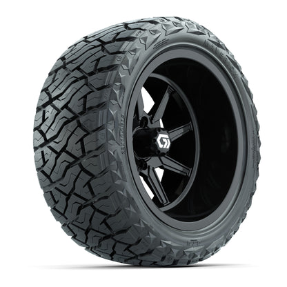 GTW Reaper Gloss Black 15 in Wheels with 23X10-R15 Maverick Steel Belted Radial All-Terrain Tires – Full Set
