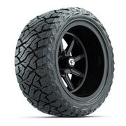GTW Reaper Gloss Black 15 in Wheels with 23X10-R15 Maverick Steel Belted Radial All-Terrain Tires – Full Set