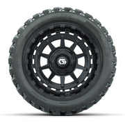 GTW® Barricade Black 14 in Wheels with 23X10-R14 Nomad Steel - front view