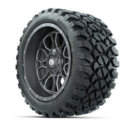 GTW Volt Gunmetal/Machined 14 in Wheels with 23x10-R14 Nomad - 3/4 view