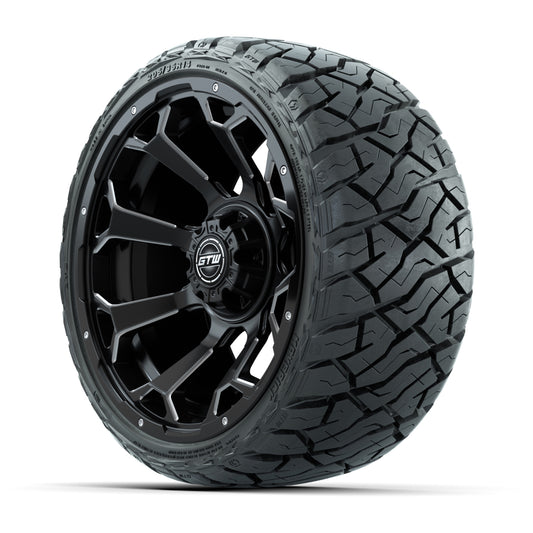 GTW Raven Matte Black 14 in Wheels with 205/35-R14 Maverick  - 3/4 view