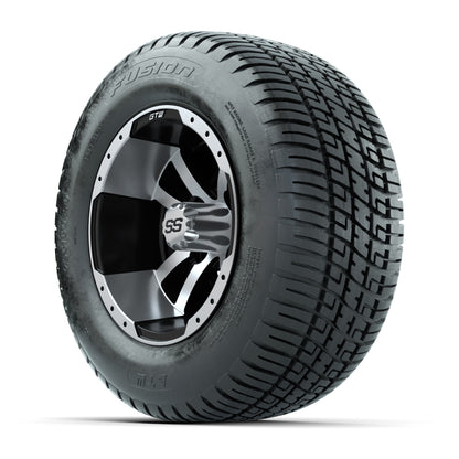 GTW Storm Trooper Black and Machined 10 in Wheels 18in Fusion Street Tires – Set of 4