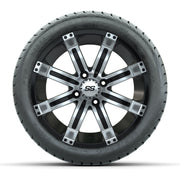 14" GTW Tempest Machined/Black Wheels with Mamba Street - front view