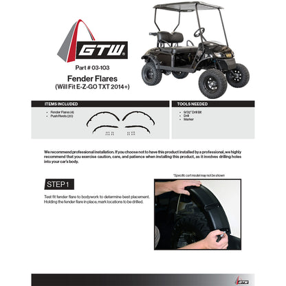 EZGO TXT GTW Fender Flares (Fits 2014-Up)