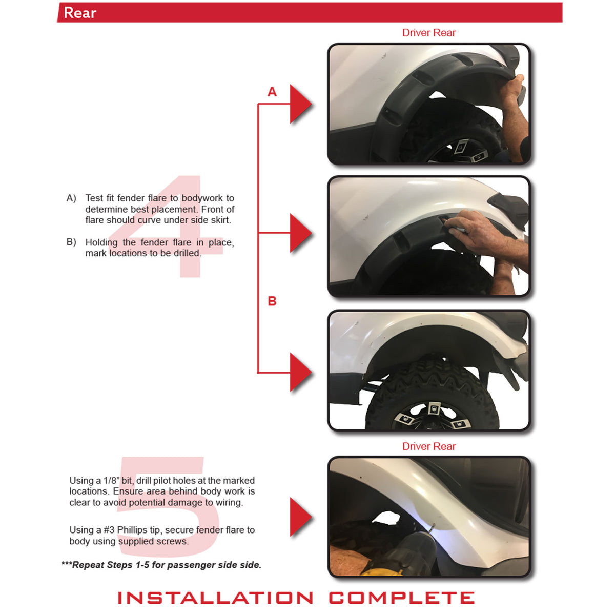 GTW® Fender Flare Set - Years Yamaha (Models G29/Drive)