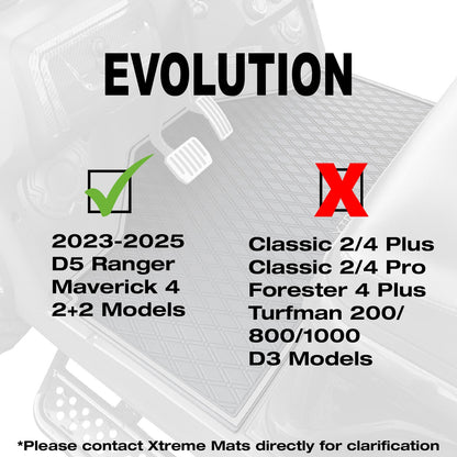 Xtreme Front, Middle, & Rear Floor Mats for Evolution D5 Ranger & Maverick – All Black