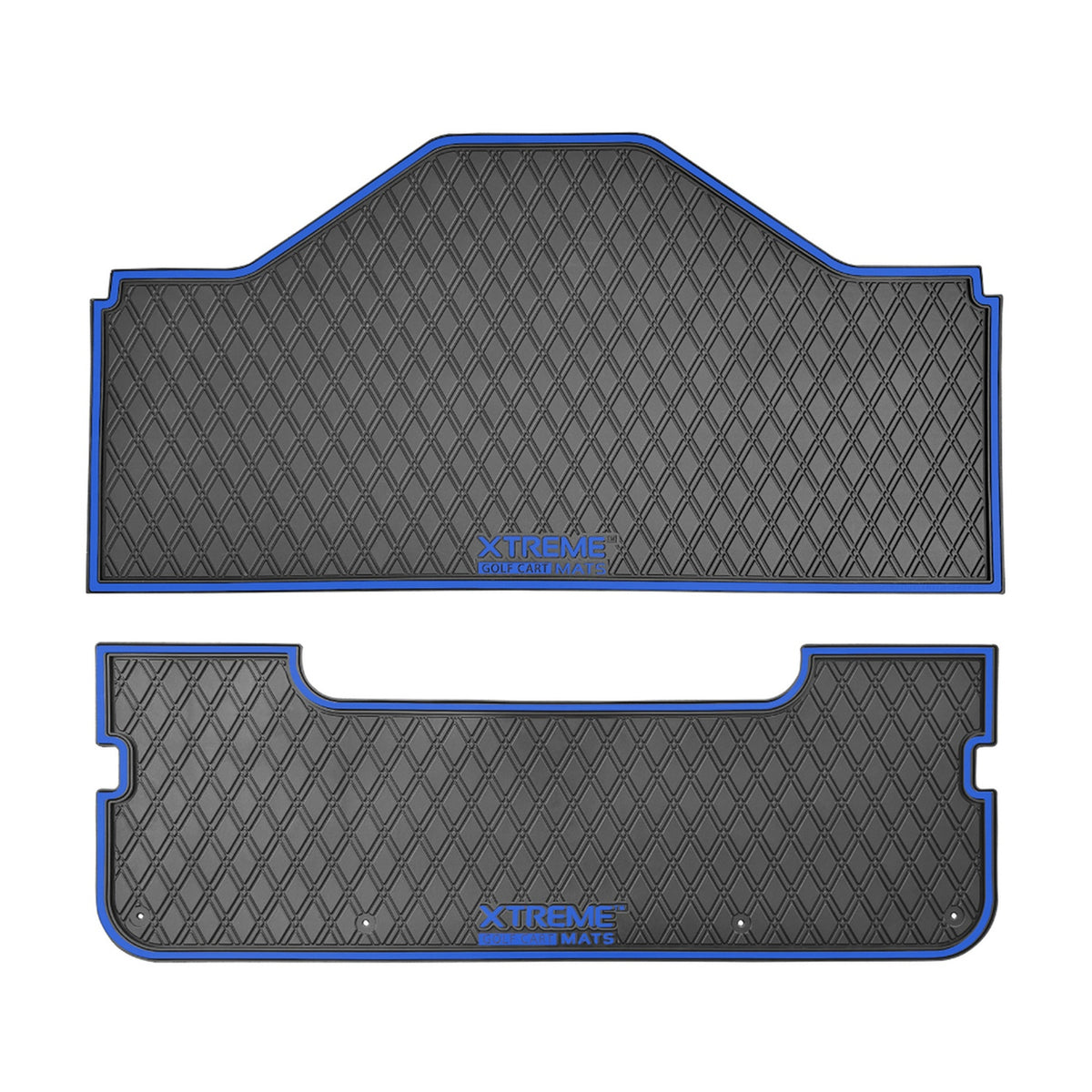 Xtreme Front & Rear Floor Mats for Evolution D5 Ranger & Maverick – Black/Blue