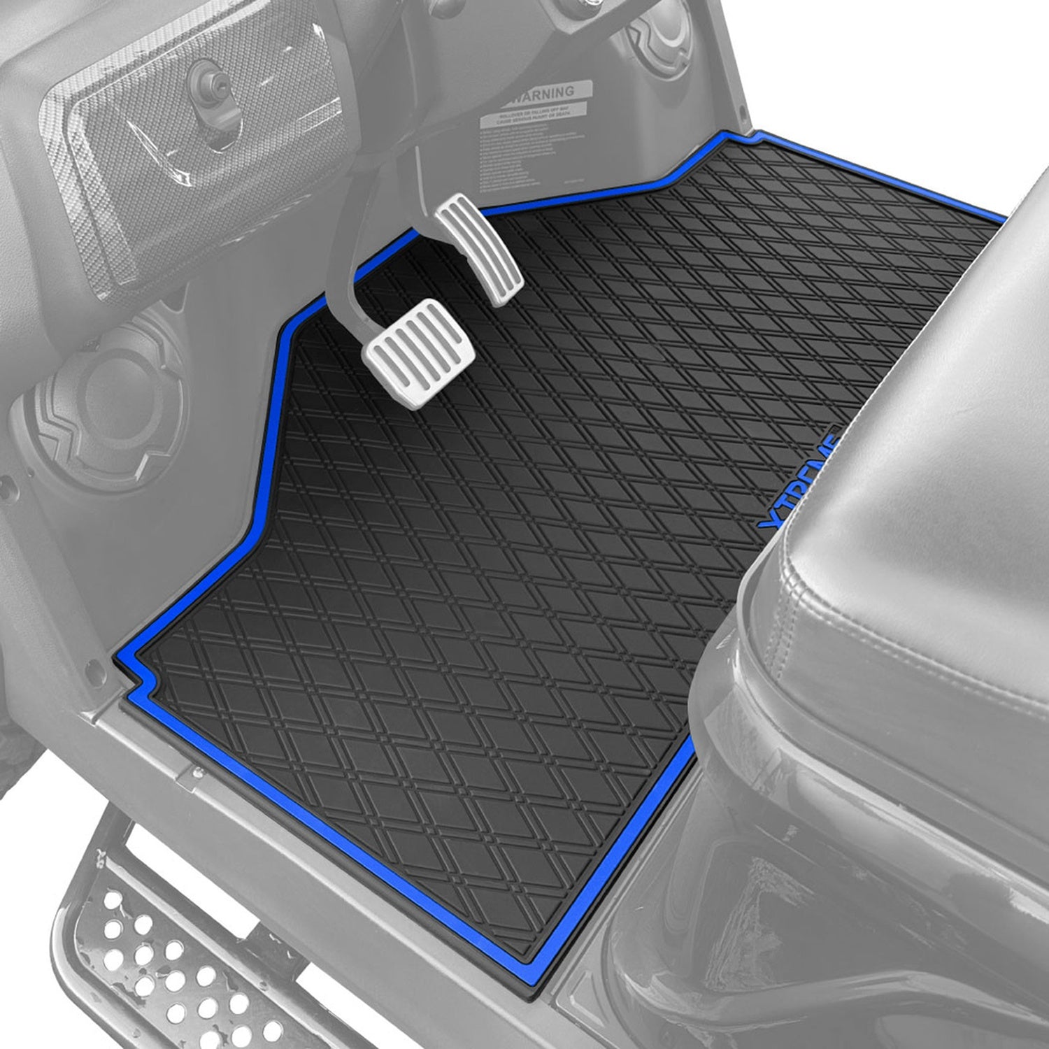 Xtreme Front & Rear Floor Mats for Evolution D5 Ranger & Maverick – Black/Blue