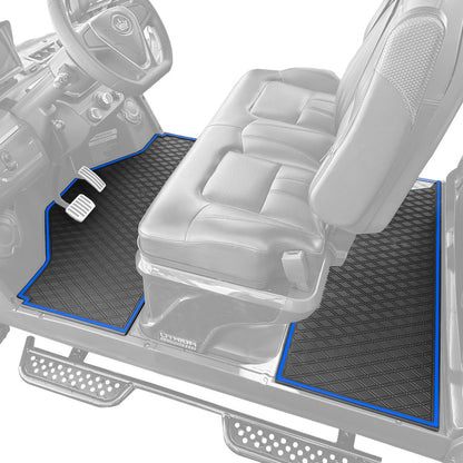 Xtreme Front, Middle, & Rear Floor Mats for Evolution D5 Ranger & Maverick – Black/Blue