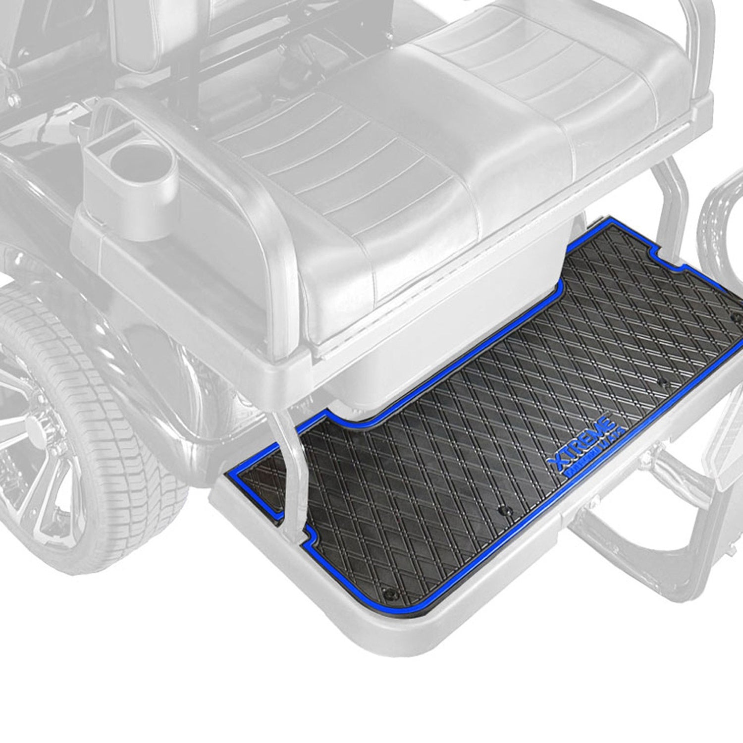 Xtreme Front, Middle, & Rear Floor Mats for Evolution D5 Ranger & Maverick – Black/Blue