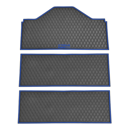 Xtreme Front & Two Middle Floor Mats for Evolution D5 Ranger & Maverick – Black/Blue