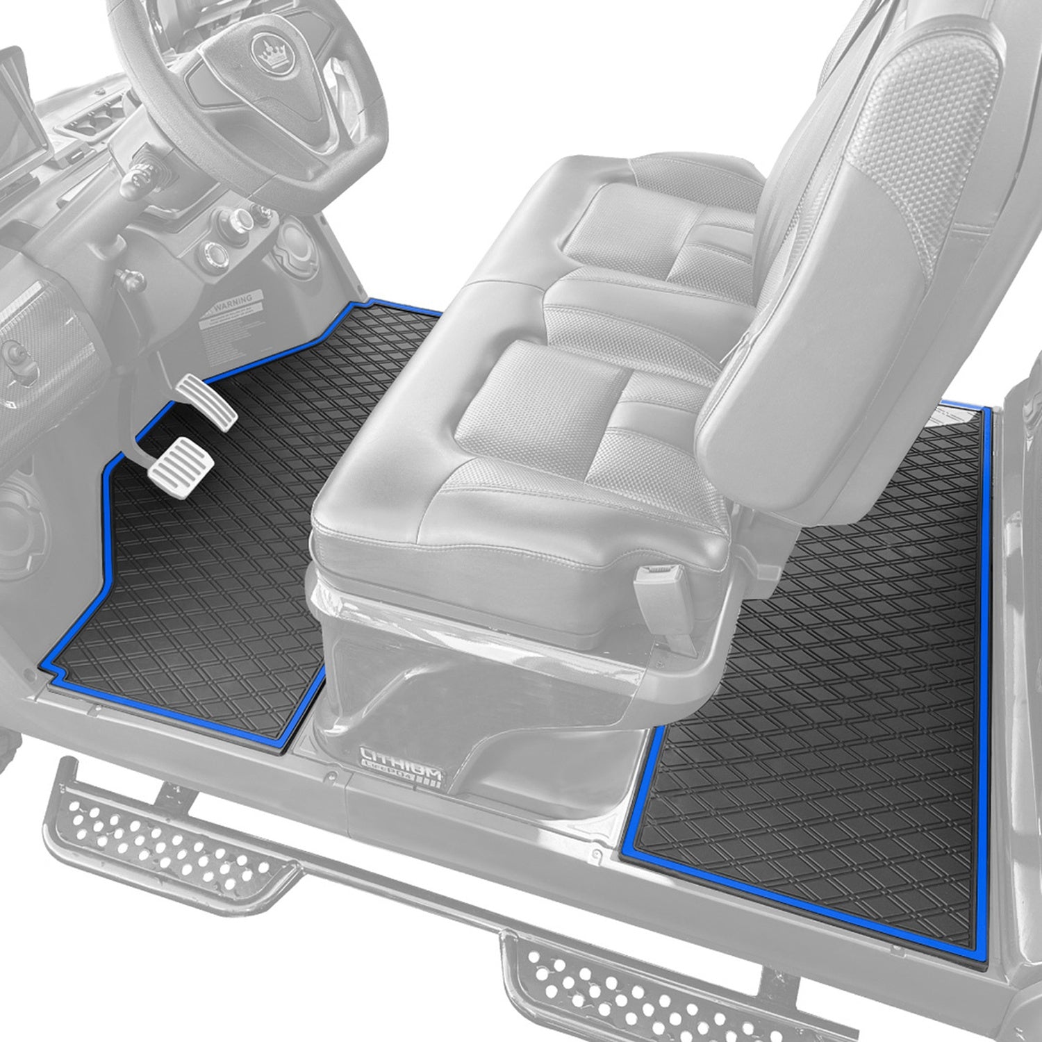 Xtreme Front & Two Middle Floor Mats for Evolution D5 Ranger & Maverick – Black/Blue