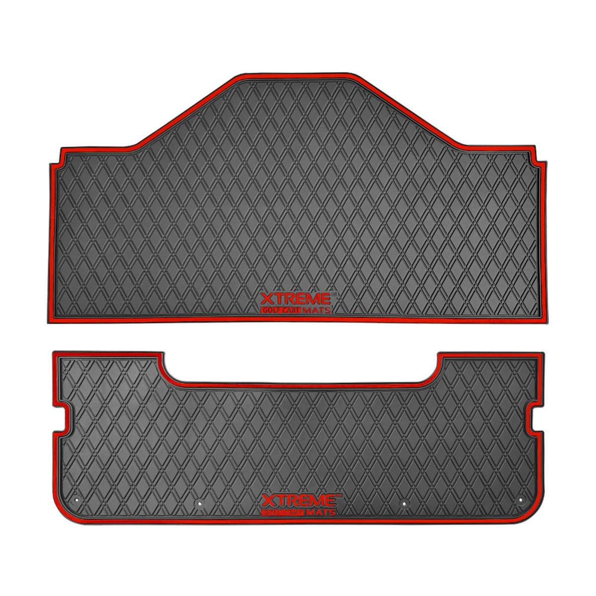 Xtreme Front & Rear Floor Mats for Evolution D5 Ranger & Maverick – Black/Red
