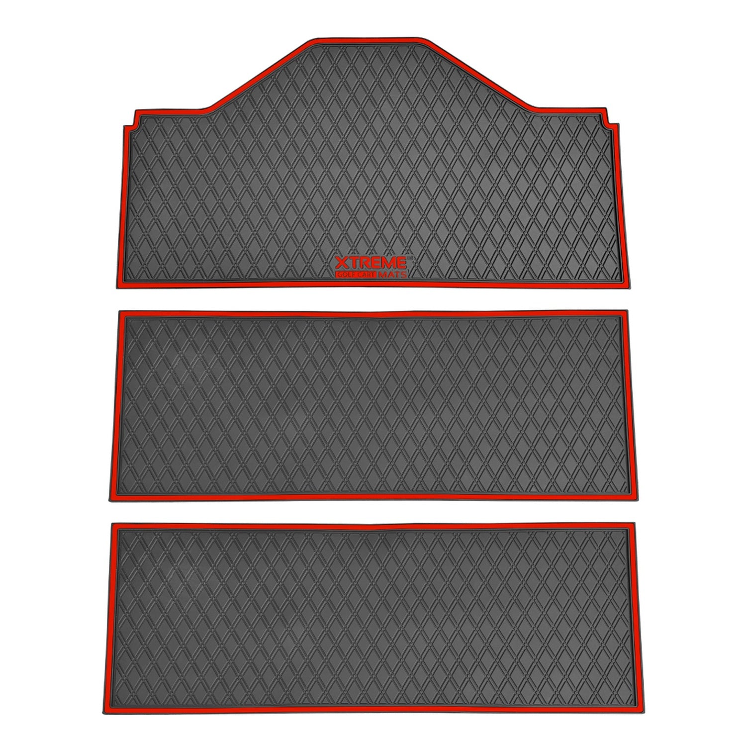 Xtreme Front & Two Middle Floor Mats for Evolution D5 Ranger & Maverick – Black/Red