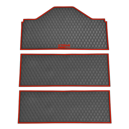 Xtreme Front & Two Middle Floor Mats for Evolution D5 Ranger & Maverick – Black/Red