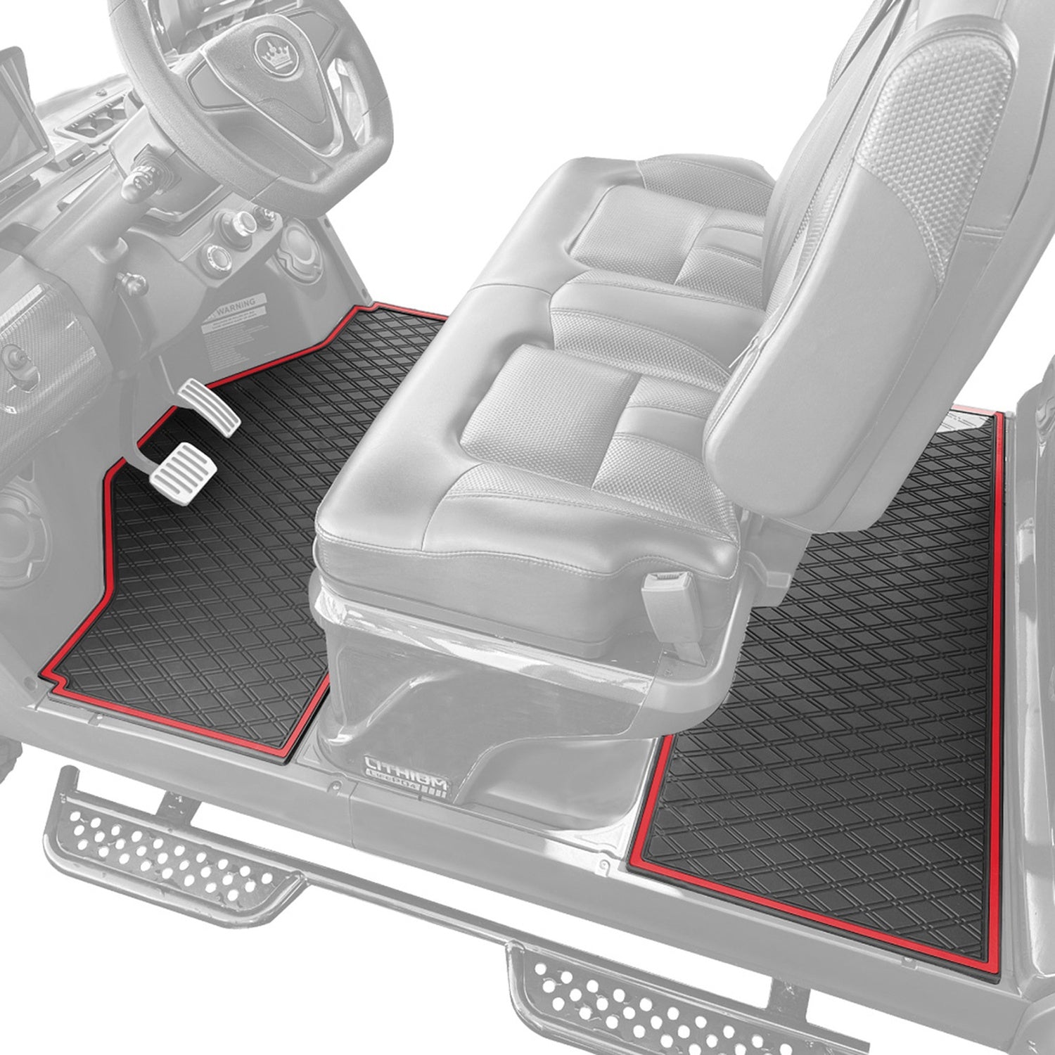 Xtreme Front & Two Middle Floor Mats for Evolution D5 Ranger & Maverick – Black/Red