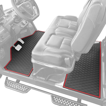 Xtreme Front & Two Middle Floor Mats for Evolution D5 Ranger & Maverick – Black/Red