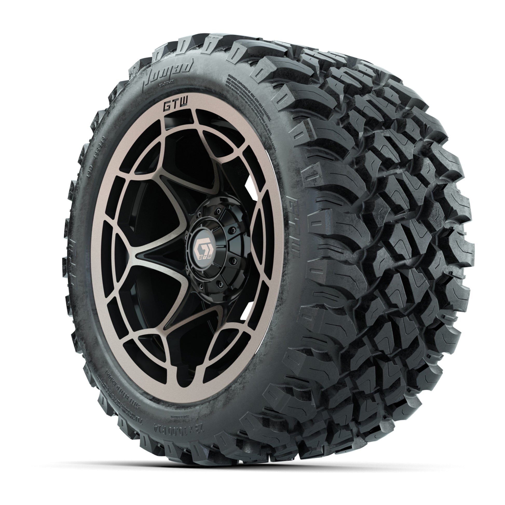 GTW® Nexus Black with Bronze Face 14 in Wheels with 23X10-R1 - 3/4 view
