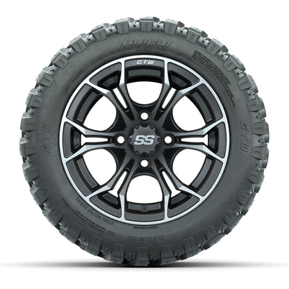 Set of (4) 12 in GTW Spyder Wheels with 22x11-R12 GTW Nomad All-Terrain Tires