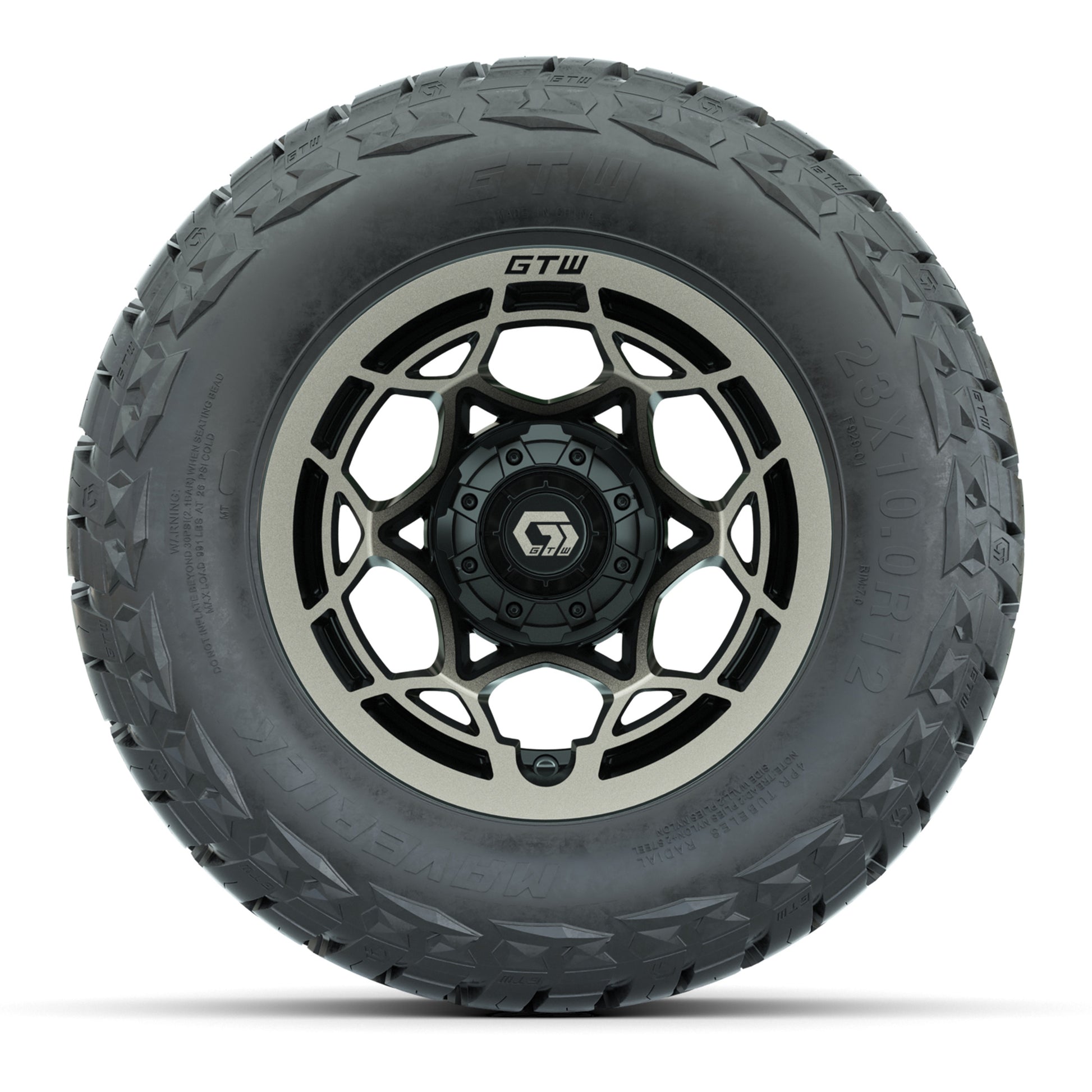 GTW Nexus Black/Bronze 12 in Wheels with 23x10.00-R12 Maverick All-Terrain Tires – Full Set