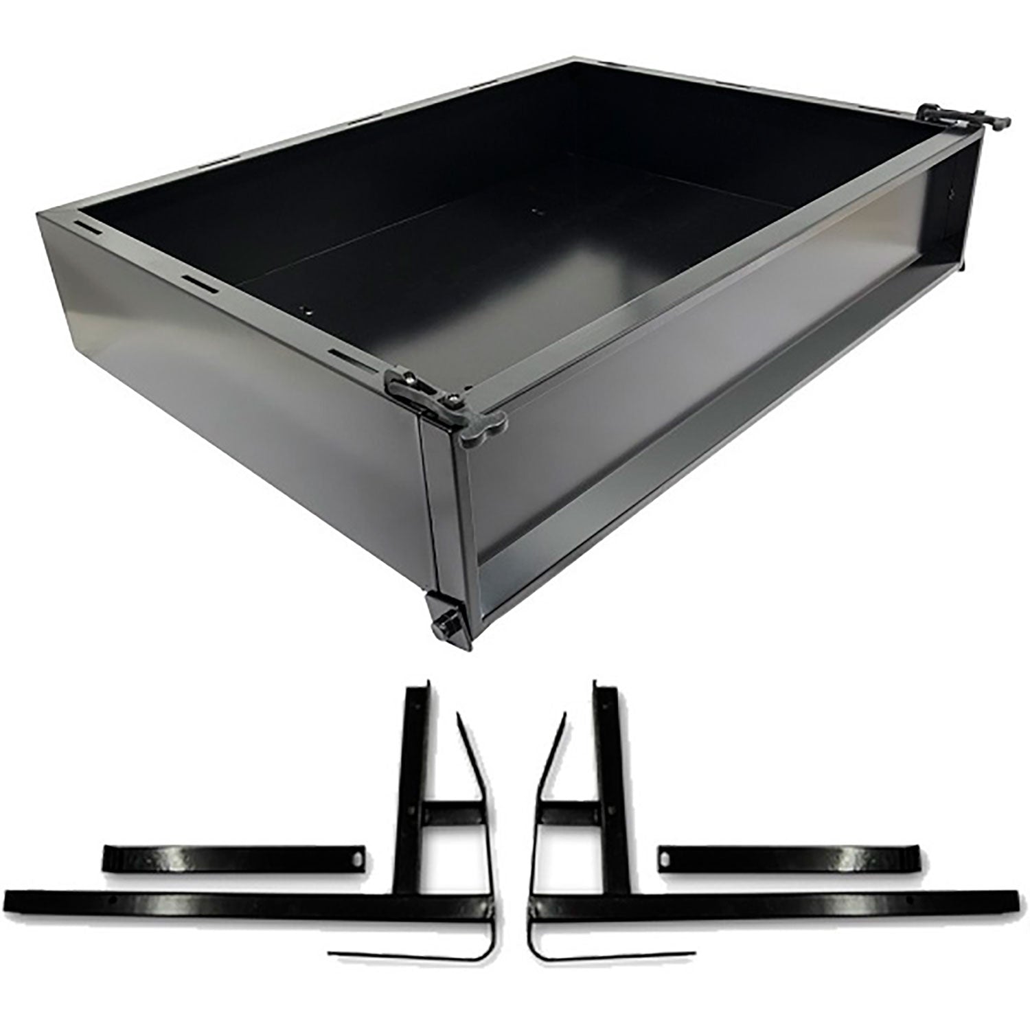 GTW® Black Steel Cargo Box Kit For EZGO TXT/T48 (Years 1994.5-Up)