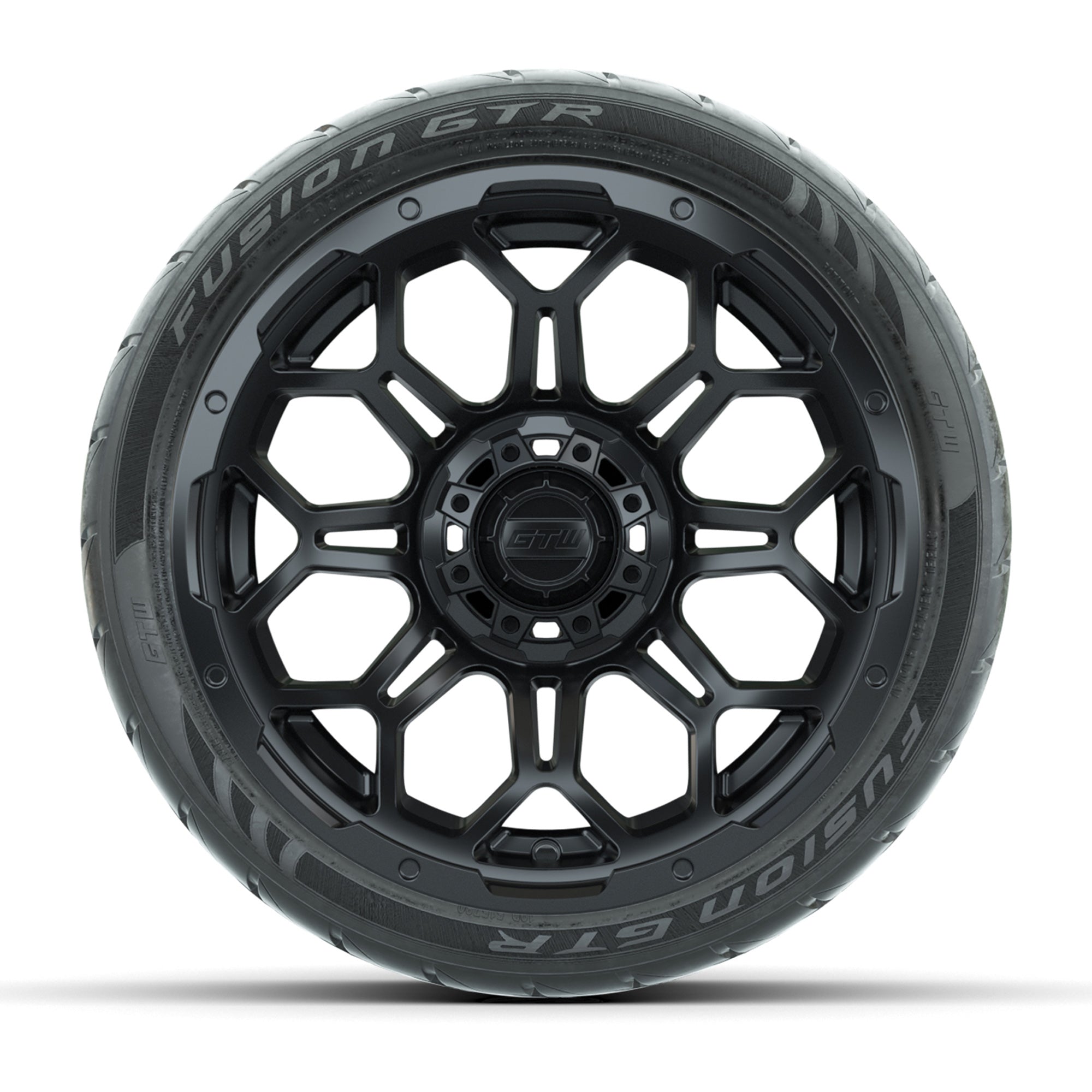 GTW® Bravo Matte Black 14 in Wheels with 205/40-R14 Fusion G - 3/4 view